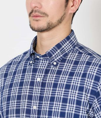 THE NORTH FACE ボタンダウン チェック 半袖 シャツ 紺 白 M THE NORTH FACE - THE NORTH FACE ボタンダウン チェック 半袖 シャツ