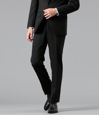 撥水】10month ソリッドブラック スラックス（セットアップ対応