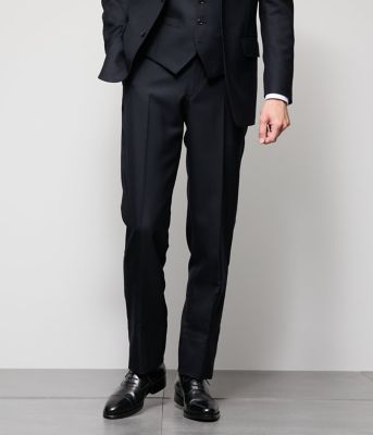 the sakaki 榊　セミワイドスラックス HERITAGE CLOTH 無地 サキソニー スラックス