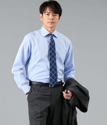 ＜NEWYORKER (Men)＞ＮＹ　ＣＡＲＥ　ＦＲＥＥ　ツイル　長袖ワイドカラーシャツ（２０２６１５７１８３２３）