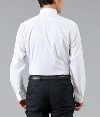 Easy Care シャドーストライプ 長袖スリムフィットシャツ