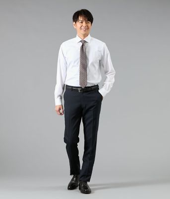 Easy Care シャドーストライプ 長袖スリムフィットシャツ