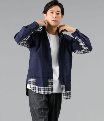 ＜NEWYORKER (Men)＞ニューヨーカータータン　クレイジーパターン　　長袖　オーバーサイズシャツ（２０２６１５７６８７０１）