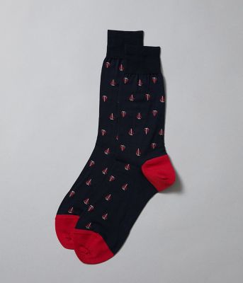 ＜NEWYORKER (Men)＞ヨットモチーフ　カジュアルソックス（２０２６１５９５８８９９）