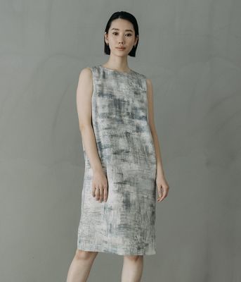 ＜Atraer (Women)＞【ウォッシャブル】オーシャンベールプリント　ノースリーブサックドレス（２０２６２６４０８５０６）