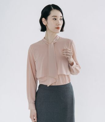 ＜Atraer (Women)＞シアジャージー　ボウタイレイヤードブラウス（２０２６２６８１８１３４）