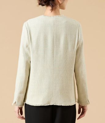 ソフトミックスツィード ノーカラージャケット