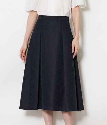 「今日のみ」BLAMINK 小花柄ラメジャカード フレアスカート 36 日本製 UNITED ARROWS（ユナイテッドアローズ）の「ラメ ジャカード タック