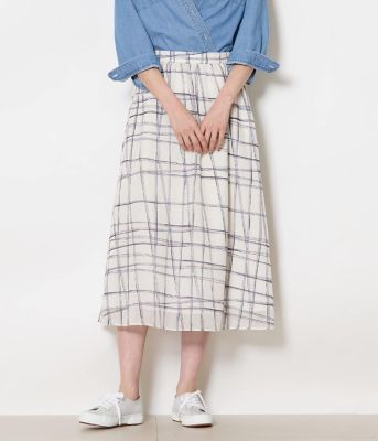 ＜NEWYORKER (Women)＞シアースウィングチェック　ゴムギャザースカート（２０２６５１２５８２５２）