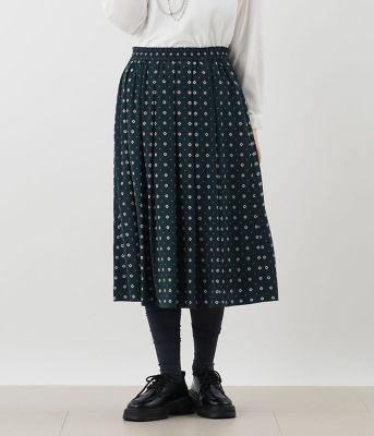 ダイヤ小紋プリント タックスカート（202651259153