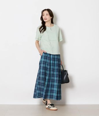 店舗限定】マドラスチェック フレアスカート（丈85cm