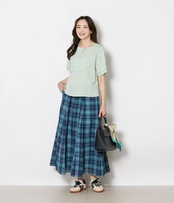 店舗限定】マドラスチェック フレアスカート（丈85cm