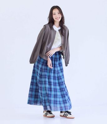 店舗限定】マドラスチェック フレアスカート（丈85cm