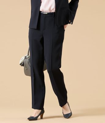 ＜NEWYORKER (Women)＞【ウォッシャブル】シルキークロス　クロップドテーパードパンツ（２０２６５１３１８１１１）