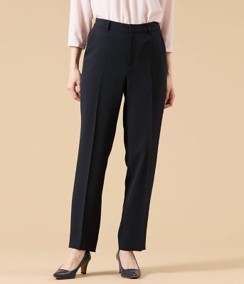 ウォッシャブル】シルキークロス クロップドテーパードパンツ