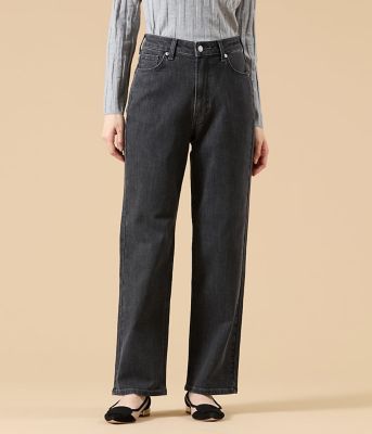 ストレッチ】EDWIN 11オンスストレートブラックデニムパンツ