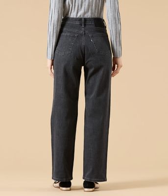 ストレッチ】EDWIN 11オンスストレートブラックデニムパンツ