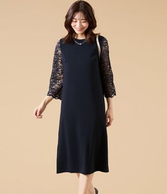 楽天市場】七分袖 ネイビー ワンピースの通販