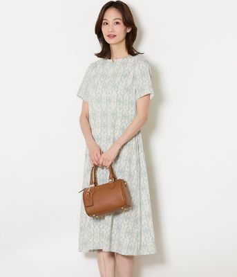 ＜NEWYORKER (Women)＞ミモザプリント　半袖フレアワンピース（２０２６５１４５８１５４）