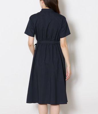 半袖シャツワンピース レディース リネンライク ペチコート付き