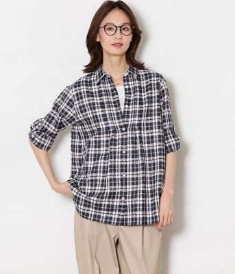 ＜NEWYORKER (Women)＞Ｓｕｎｌｉｇｈｔ　ＮＥＷＹＯＲＫＥＲ　Ｔａｒｔａｎ　７分袖チュニックシャツ（２０２６５１６４８７０１）