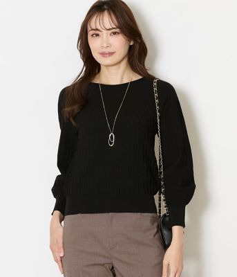 ＜NEWYORKER (Women)＞ＴＣホールガーメント（Ｒ）　　求心ストライプニットプルオーバー（２０２６５１７１８５３２）