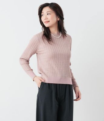 手洗い可能】親子ケーブル クルーネックプルオーバー