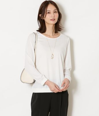 ＜NEWYORKER (Women)＞ポリエステルスムース　シャーリングＴブラウス（２０２６５１８１８５２３）