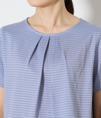 吸水速乾】格子サッカータックTシャツ（202651868652