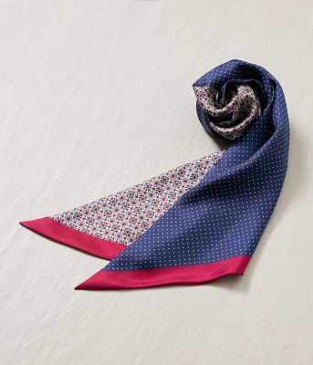 小紋×ピンドット 剣先スカーフ（202651928823