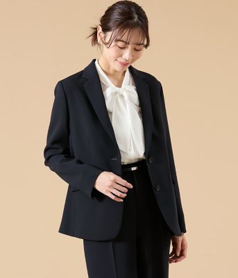 ＜NEWYORKER L (Women/大きいサイズ)＞【Ｌ】【ウォッシャブル】シルキークロス　２ボタンテーラードジャケット（２０２６５４０１８１１１）