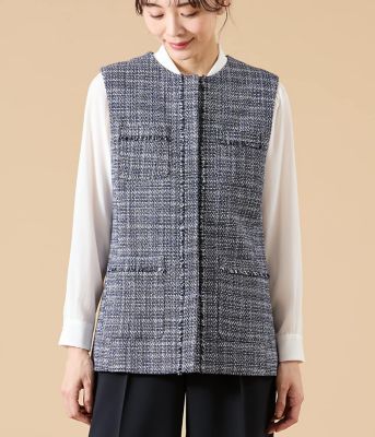 L】ソフトミックスツィード ジレ（202654198110