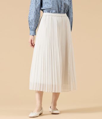 ＜NEWYORKER L (Women/大きいサイズ)＞【Ｌ】シフォンジョーゼット　プリーツスカート（２０２６５４２５８１１３）