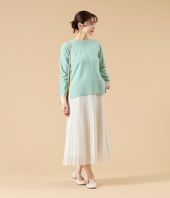 L】シフォンジョーゼット プリーツスカート