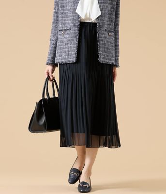 L】シフォンジョーゼット プリーツスカート