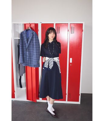 大きいサイズ】タックセミAラインスカート レディース 後ろゴム