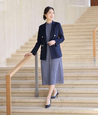 LEJOUR ワンピース L】ジオメトリックプリント スタンドギャザーワンピース