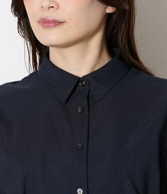大きいサイズ】半袖シャツワンピース レディース リネンライク