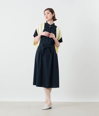 大きいサイズ】半袖シャツワンピース レディース リネンライク