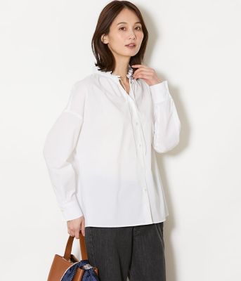 ＜NEWYORKER L (Women/大きいサイズ)＞【Ｌ】タイプライター　フリルスタンドブラウス（２０２６５４６１８２３１）