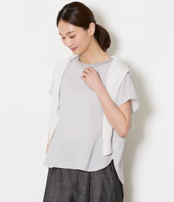 ＜NEWYORKER L (Women/大きいサイズ)＞【Ｌ】ソフトジョーゼット　Ｔブラウス（２０２６５４６７８１５３）