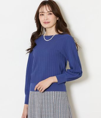 L】TCホールガーメント（R） 求心ストライプニットプルオーバー