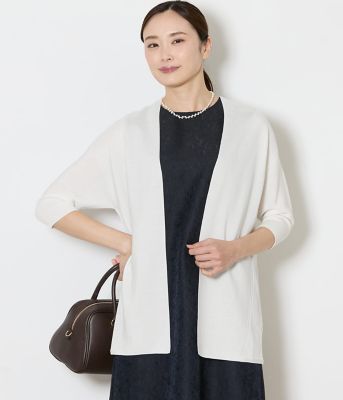 ＜NEWYORKER L (Women/大きいサイズ)＞【Ｌ】【手洗い可能】ホールガーメント（Ｒ）　着流しニットカーディガン（２０２６５４７１８５３４）
