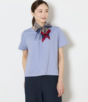 三田っ子  L】【吸水速乾】格子サッカータックTシャツ