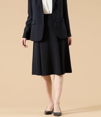 ＜NEWYORKER L PLUS (Women/大きいサイズ)＞【Ｌ】【ウォッシャブル】シルキークロス　タックフレアスカート（２０２６５９２１８１１１）