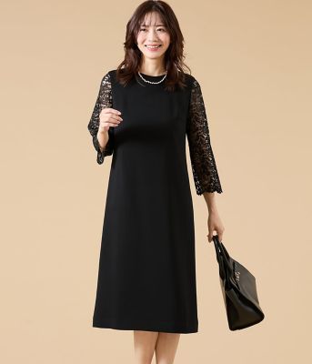 ＜NEWYORKER L PLUS (Women/大きいサイズ)＞【Ｌ】サテン＆ラッセルレース　コンビワンピース（２０２６５９４１８１１４）