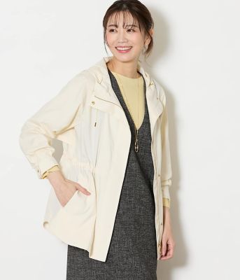 ＜NEWYORKER L PLUS (Women/大きいサイズ)＞【Ｌ】【撥水・ウォッシャブル】ライトタフタ　フーデットアウター（２０２６５９５６８１２０）