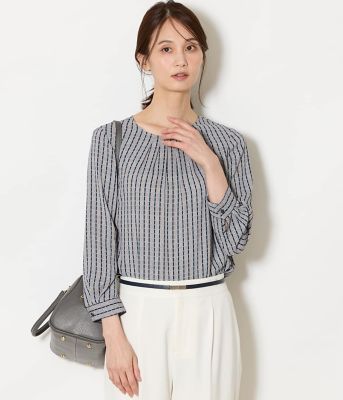 ＜NEWYORKER L PLUS (Women/大きいサイズ)＞【Ｌ】グリットプリント　フロントタックブラウス（２０２６５９６１８１３３）