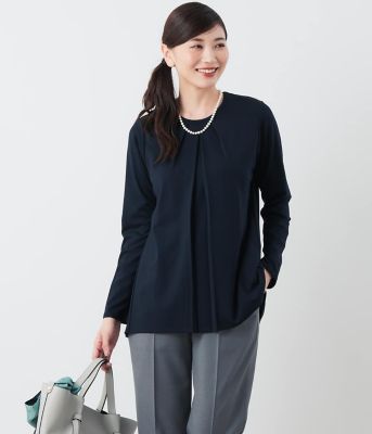 最終値下クルーネックワイドチュニックSpick and span 新品 L】レーヨンポンチ ボックスタックチュニック