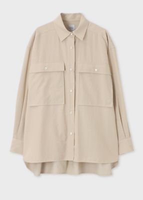 ＜Paul Smith (Women)＞ウィメンズ　キュプラコットン　ワイドシャツ（１３５０２６２７７Ｂ）